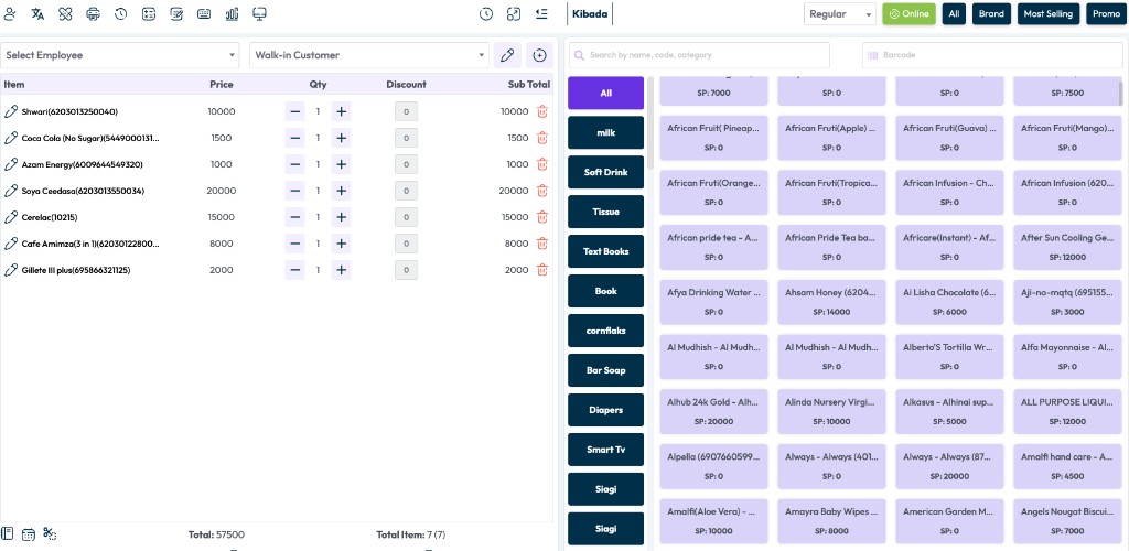Supermarket management and POS system